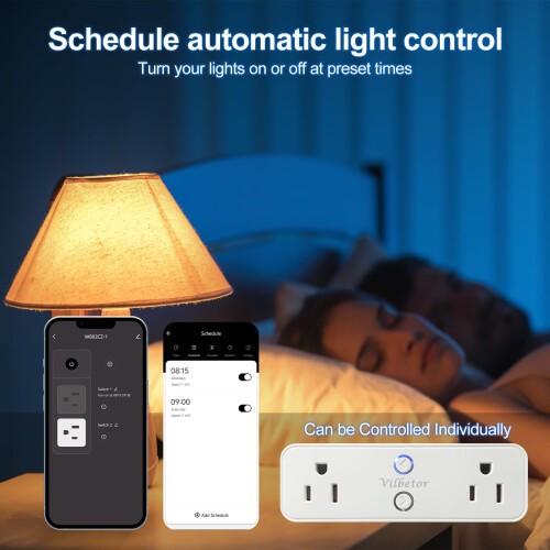 Smart Power Strip with Individual Control, WiFi Surge Protector with USB Ports, Voice and Timer Function 2