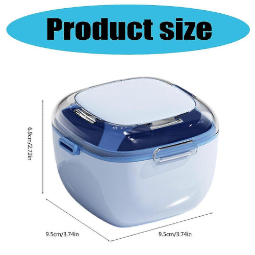 Practical Denture Care Box with Detachable Rinsing Sections Ergonomic Elegant Color Designs Sturdy Abs Construction Light Blue 2