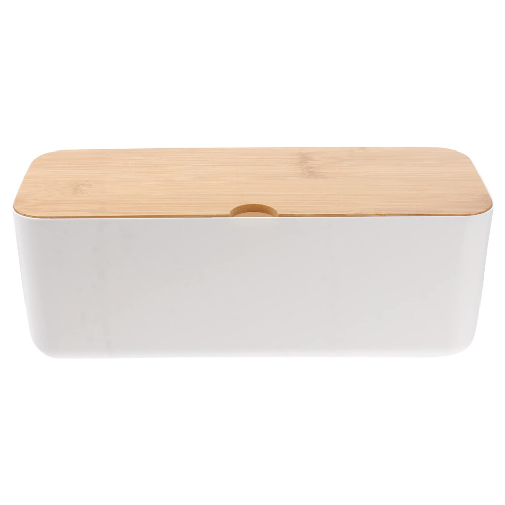 Cable Management Box With Wooden Lid For Desk Cord Organizer, Large Capacity And Child Safety Use 9044945214130
