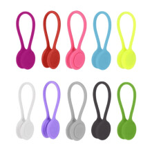 10 Pcs Magnetic Cable Clips with Flexible Silicone, Reusable Wire Organizer for Home Office, 10 Colors