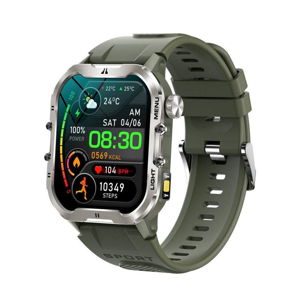 Smart Watch With Led Flash Ip68 Waterproof Bluetooth5.2 1.96 Touch Screen Multisport Fitness Tracker Light 9044945214239