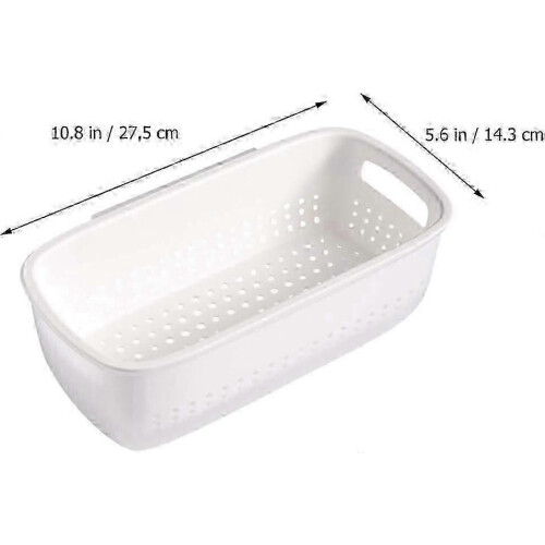 Rinsing Bowl 2-in-1 Multi-function Kitchen Colander Filter Bowl Set Double-layer Plastic Food Strainer(white) 1