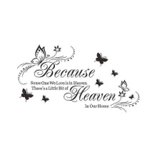 Because Someone We Love Is In Heaven Removable Art Murals Wall Stickers Decals for Living Room Bedroom Bathroom Decoration