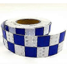 Checkered Waterproof Reflective Safety Belt (blue White 5cm * 5 Meters) Hazard Warning Sticker with High Visibility And Strong Adhesive Reflective Ro