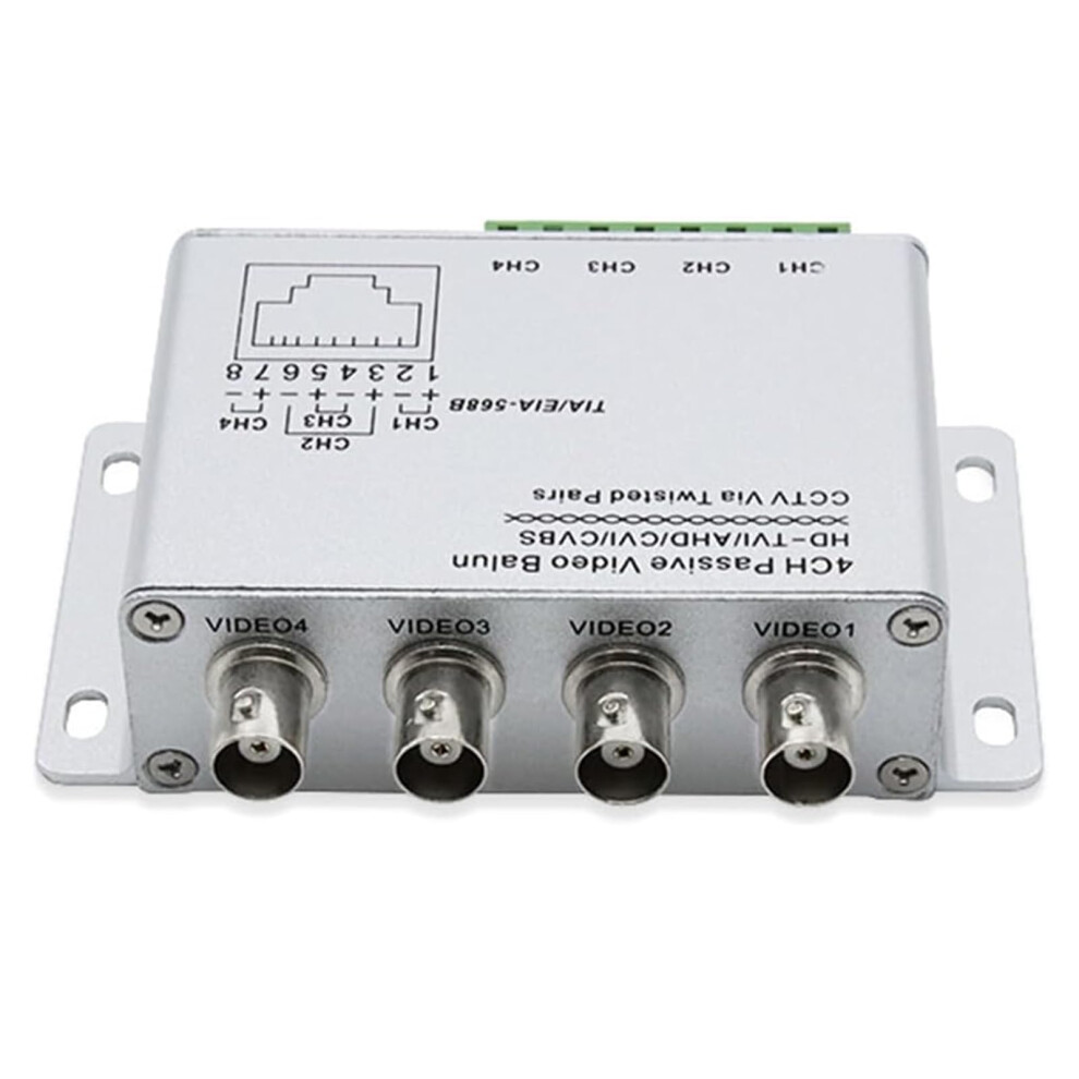 Utp 4 Channel Passive Video Balun Bnc To Rj45 Adapter For 1080P Cctv Camera Surveillance 9044945214376