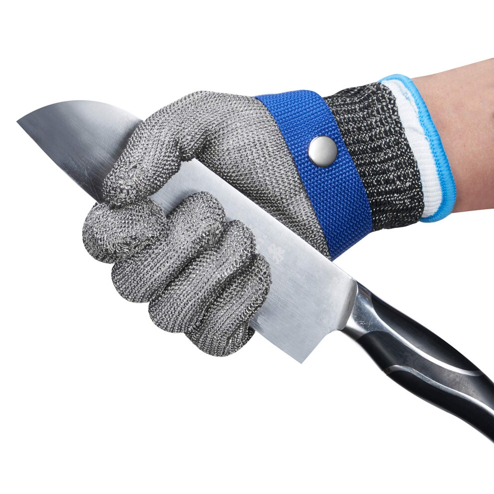 Cut Resistant Safety Work Glove Level 5 Protection Stainless Steel Mesh For Kitchen Meat Processing L 9070919785559