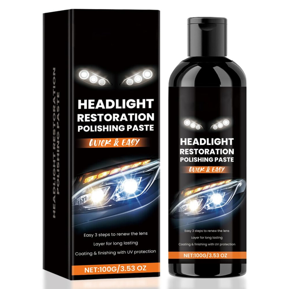 Headlight Restoration Kit With Scratch Removal, Polishing Paste Restores Clarity And Visibility 9113335596122