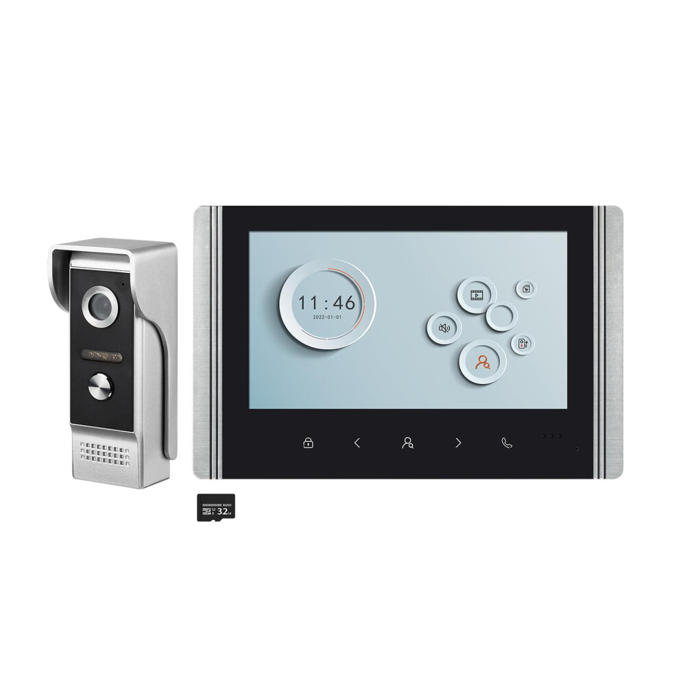 Wired Video Doorbell Camera With 7 Inch Monitor, Hd Twoway Intercom, Unlock For Home Security 9099447342751