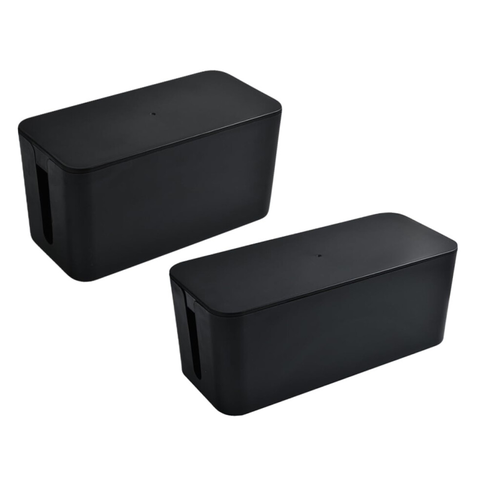Cable Organizer Box For Travel Electronics Storage, Cord Management And Tangle Prevention, 2Pcs Black 9044945214772