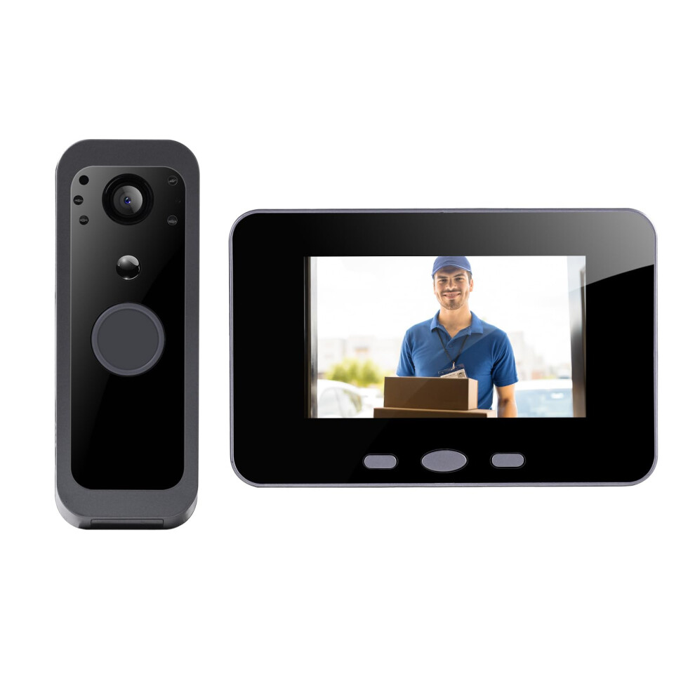 Wireless Video Doorbell And Intercom System With 4 Inch Monitor, Twoway Audio, Motion Detection, Night Vision 9099447342911