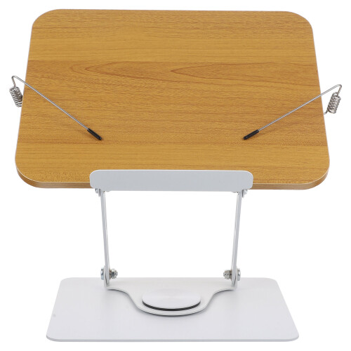 2Pcs Foldable Aluminum Book Stand Silver for Reading and Study