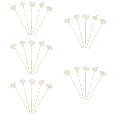 25Stk Aroma Diffuser Sticks Mit Blüten Dekoratives Rattan Zubehör 2