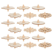 72Stk Tragbares Holz Gyro Spielzeug DIY Malset Für Kinder Beige