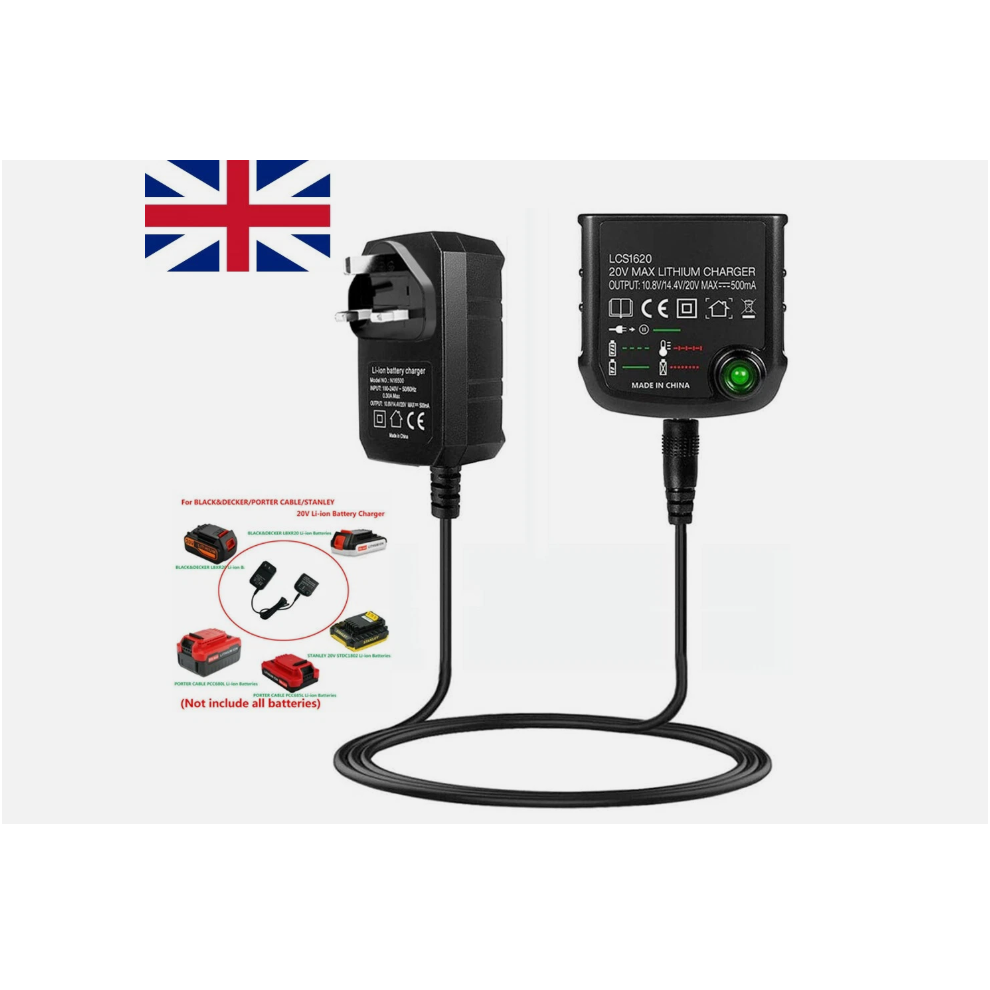 For Decker Battery Charger Lithiumion Replacement Lbxr20 144V 18V 20V Black 43079322