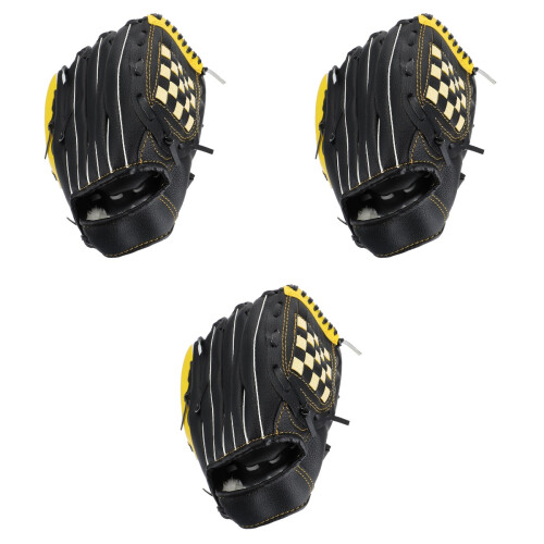 3Pièces Protecteurs Baseball PU Noir Longue Durée 2
