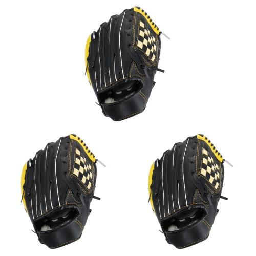 3Pièces Protecteurs Baseball PU Noir Longue Durée 1