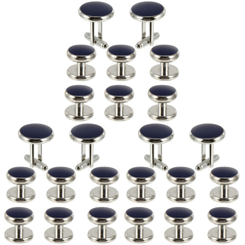 3Ensembles Boutons De Manchette Décoratifs Ronds Style 1
