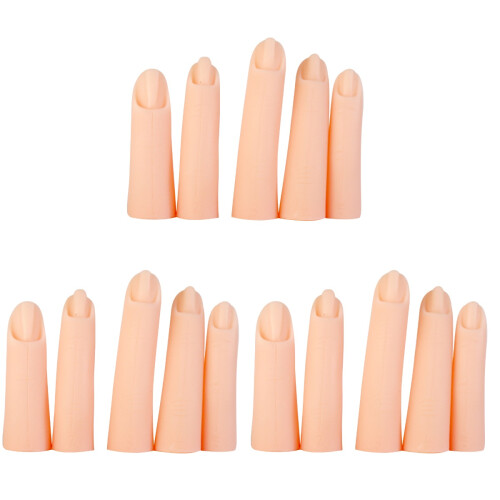 15Pièces Doigts Simulation Khaki Silicone Pour Pratique 1