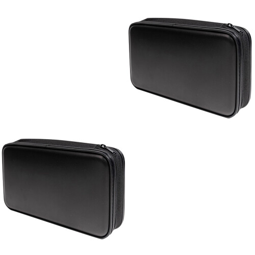 2Pièces Étui Cd Compact Noir Zippé Organisateur Dvd 2