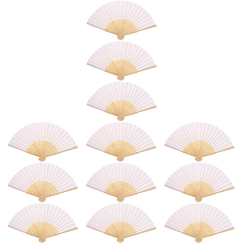 12Pièces Éventails Bambou , Parfaits Pour DIY Décor 1
