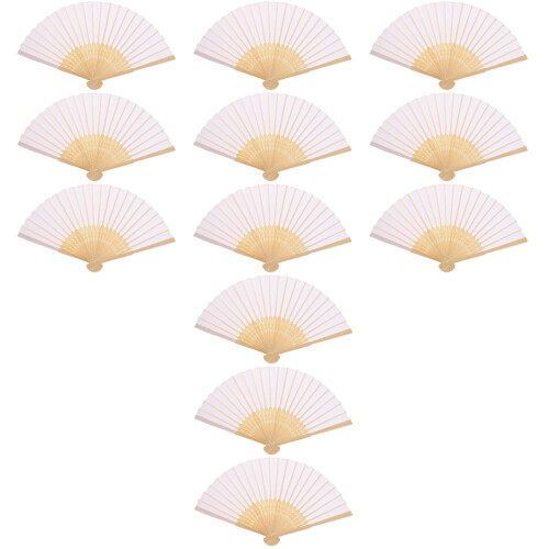 12Pièces Éventails Bambou , Parfaits Pour DIY Décor 2