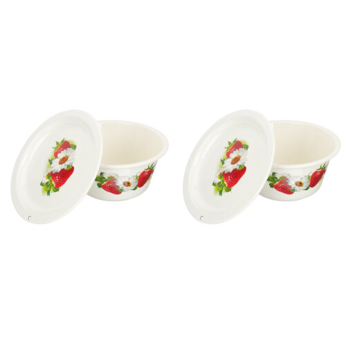 2Pièces Récipient À Saindoux Multifonction Émaillé Coloré Pour Cuisine 1