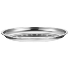 3Pcs Oval Stainless Steel Food Plates Silver Snack Serving Dish