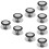 Pot Lids Knobs Stainless Steel Black 2.6x2.6in 6