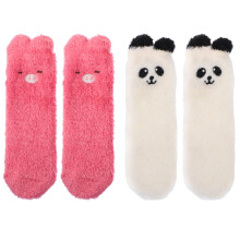 4Pairs Plush Warm Winter Socks Animal Design Kids Adults Xmas Socks