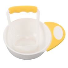 3Sets Baby Feeding Bowl Yellow PP Food Masher with Stable Nonslip Base