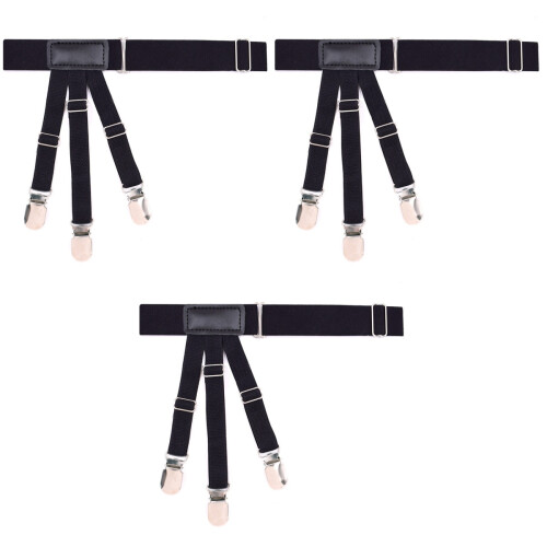 3Stk Schwarze Hemdhalter Mit Rutschfestem Clip Elastisch Und Robust 2