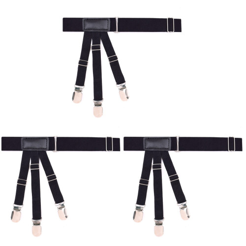3Stk Schwarze Hemdhalter Mit Rutschfestem Clip Elastisch Und Robust 1