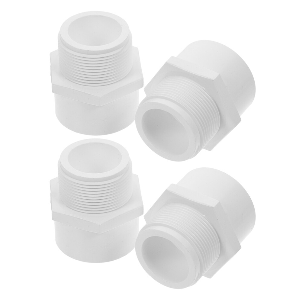16Pcs White Pvc Threaded Pipe Joint Adapter For Residential Plumbing 3631237078653