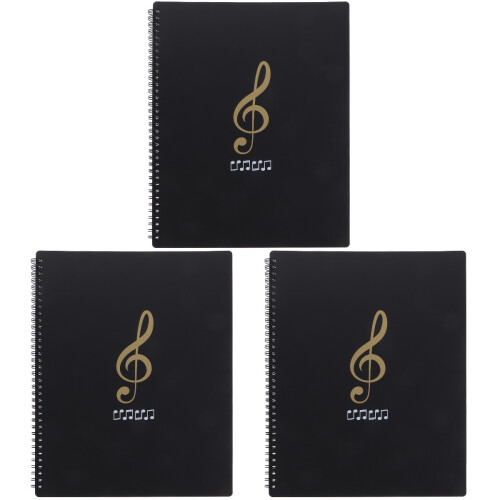 3 Pcs Binders Fireproof Music Department Folder Pp Sheet Holder 1