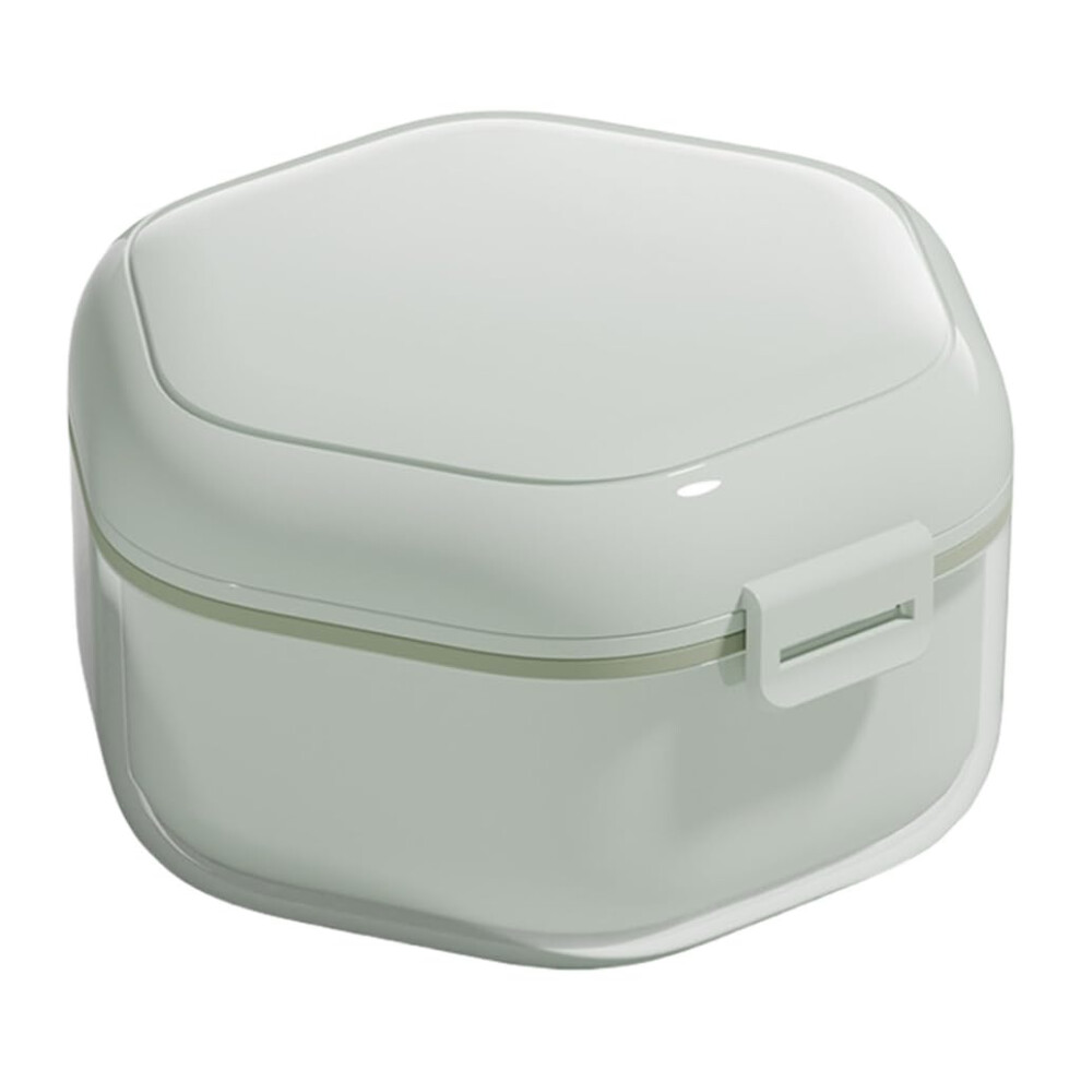 Retainer Cleaning Case with Removable Strainer Basket, Compact Travel Denture Cleaning Box