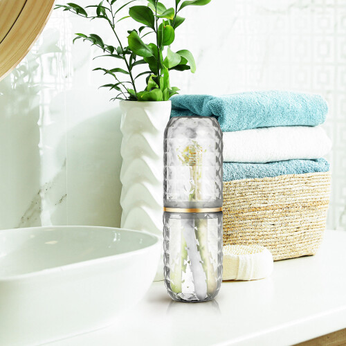 Toothbrush And Toothpaste Travel Case Cup Holder Transparent 2