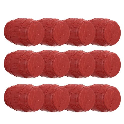 28Pcs Brown PVC Mini Pirate Barrels Model for DIY Architectural Decor 2