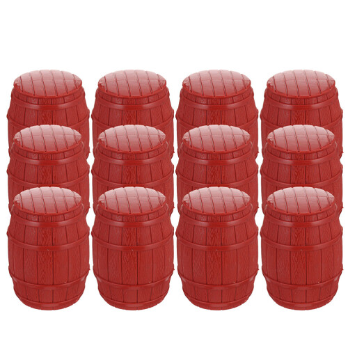 28Pcs Brown PVC Mini Pirate Barrels Model for DIY Architectural Decor 1