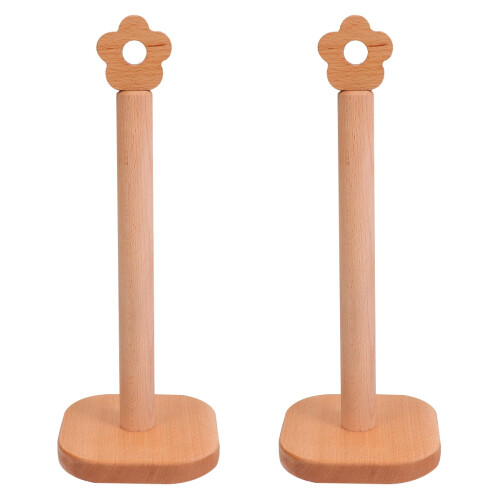 2Stk Holz Tissue Holder Vertikal Für Bad Rollenhalter Hellbraun 1