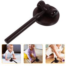 2Sets Richterhammer Holz Massiv Dunkelbraun Mit Ständer Für Kinder