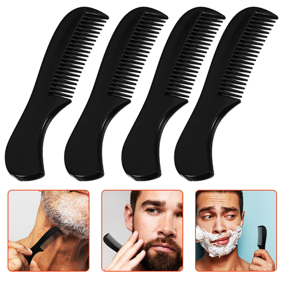 Vaguelly 30Pcs Mini Pocket Comb Black Plastic Beard And Mustache Comb For Men