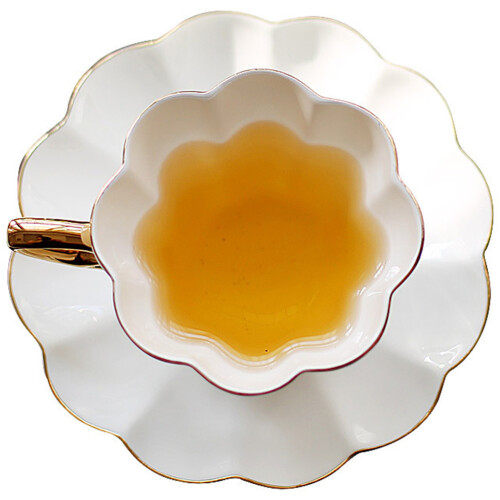 5Sets White Ceramic Handle Coffee Cup with Saucer Set 2