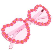 5Pcs Rimless Pink Heart Sunglasses for Women Stylish Summer Eyeglasses