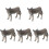 5Pcs Multi Plastic Donkey Models Realistic Farm Animal Decor Figures 3