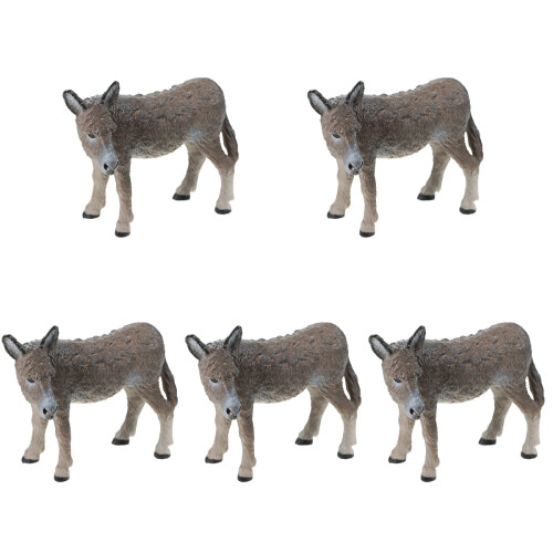 5Pcs Multi Plastic Donkey Models Realistic Farm Animal Decor Figures 2