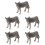 5Pcs Multi Plastic Donkey Models Realistic Farm Animal Decor Figures 7