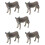 5Pcs Multi Plastic Donkey Models Realistic Farm Animal Decor Figures 9