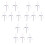 15 Pcs Accessories White Adhesive 3