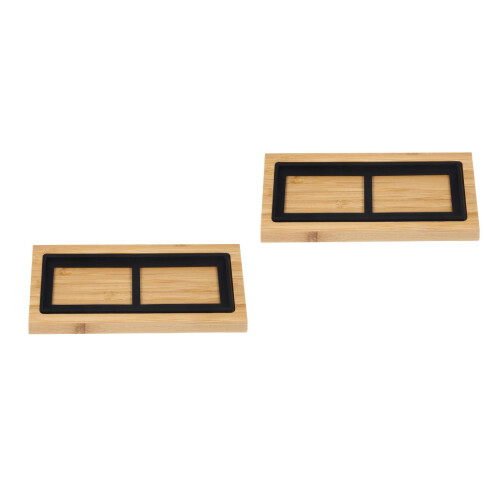 2Sets Durable Wooden Sharpener Base Daily Whetstone Storage Holder 1