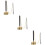 3Pièces Instrument Bouddhiste Chime Flexible Doré Pour Méditation 6